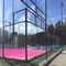 cour extérieure de Padel Padel de court de tennis noir rose bleu de 20mx10m